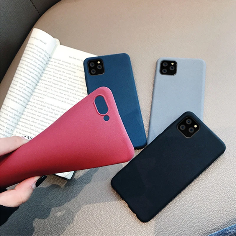 Матовый чехол с ультратонким песчаником для iPhone 11 12 Pro Max Мягкая матовая задняя