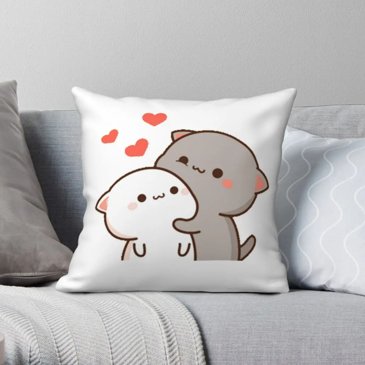 

Квадратная наволочка с милыми кошками, полиэстер, лен, бархат, узор, молния, декор для комнаты, наволочка 45x45