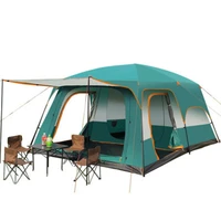 two bedroom tent leisure camping double decker oversized 5 8 people thickened rainproof tent