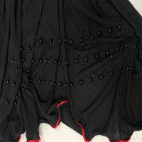 pleated one side redline d12 soft luxury jersey scarf hijab with diamonds and pearls for netherlands islamic muslim women