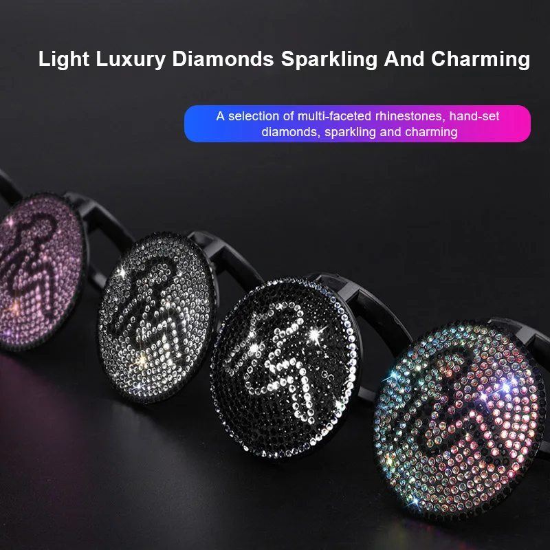 

Sexy Girl One-key Start Cover Diamond Protective Cover Decoration Sticker Ignition Ring Button Decoration Cover Car Accessories