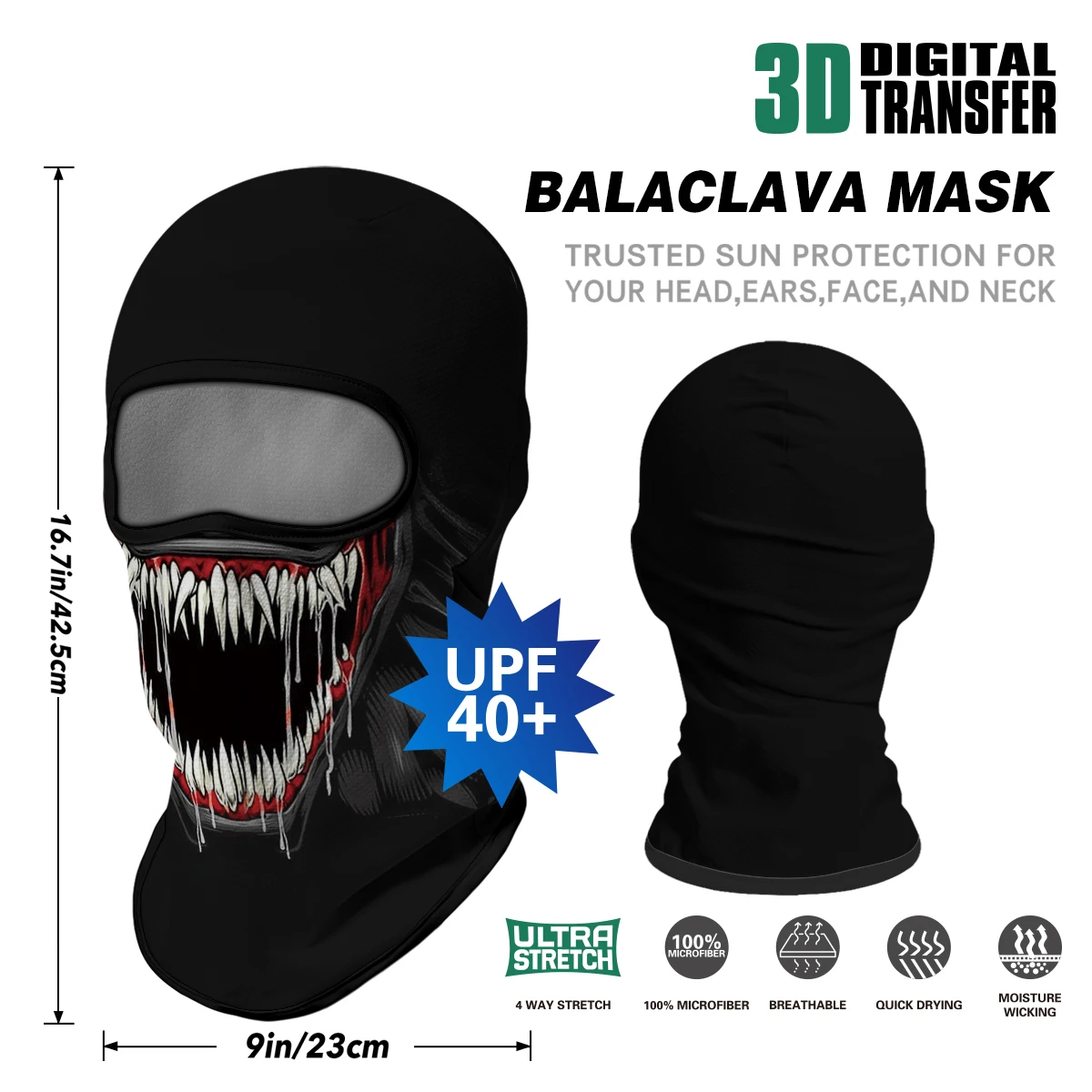 Venom Balaclava Bandana Scarfs Face Shield Thin Masque Breathable Hunting Headband Braga Cuello Hombre Bicycle Headwear Ski Mask