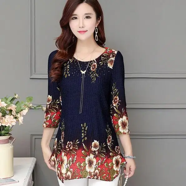 2020 женские элегантные рубашки с цветочным принтом свободные топы-туники рукавом