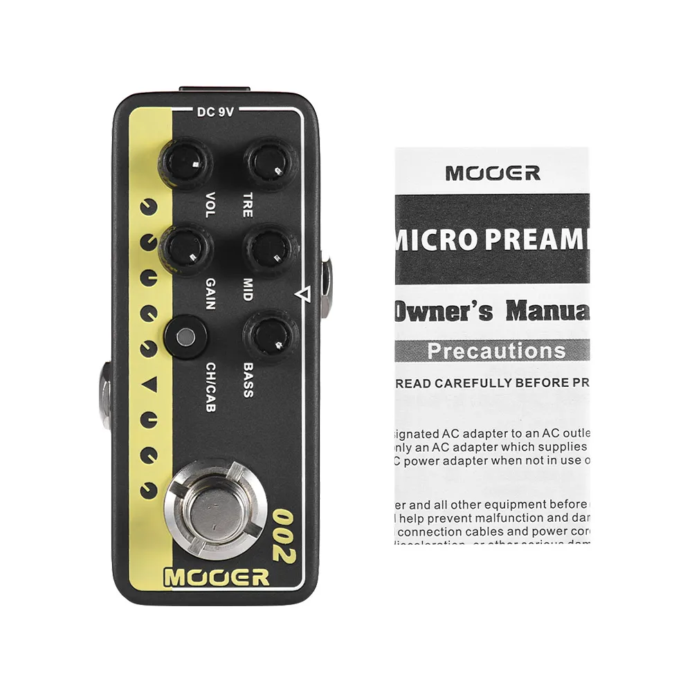 

MOOER MICRO PREAMP Series 002 UK Gold British Crunch Digital Preamp Preamplifier Guitar Effect Pedal True Bypass