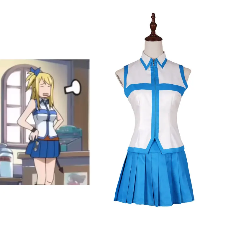 

Riman Fairy Tail Heroine Lucifer Hartfilia Cosplay Suit Clothes Anime Cosplay Game Costume Female Two Piece Sets Tops+Skirt