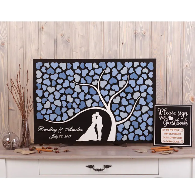 Индивидуальная 3D Гостевая книга свадебная с альтернативным деревом в форме