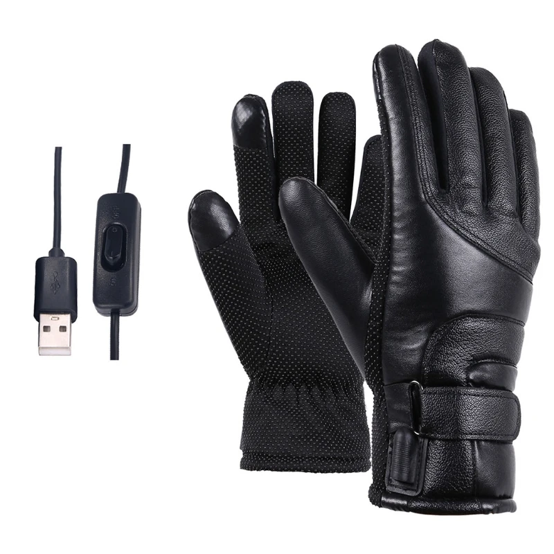 

652F Waterproof Snowdays Electric Heating Thermal Glove Touch Full FingerScreen Glove 3 Gears Adjustable Temperature