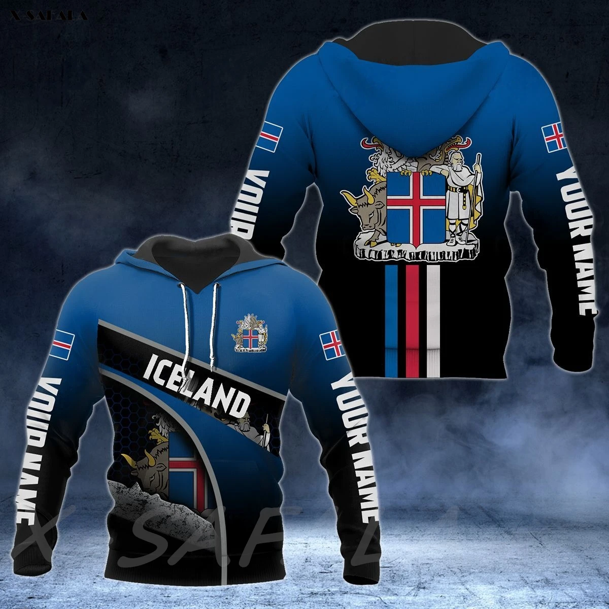 Толстовка с капюшоном на молнии 3D-принтом | Мужская одежда