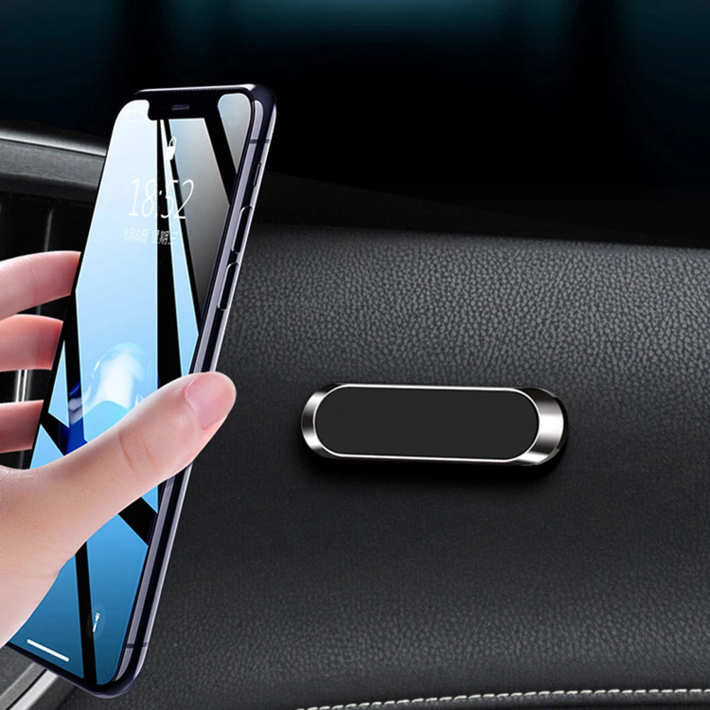 

Mini Strip Magnetic Car Phone Holder Stand For Mobile Phones Universal Magnet Mount