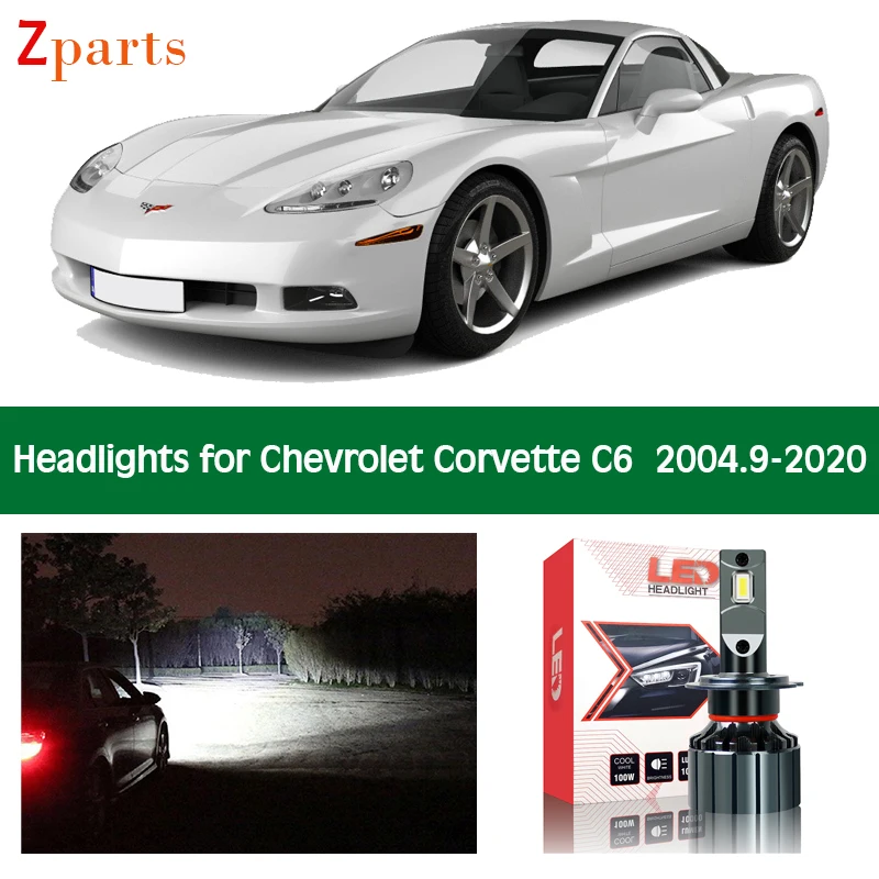 

Car LED Headlight For Chevrolet Corvette C6 Low Beam High Beam Auto Canbus Headlamp Lighting White Lights Lamp Accessories Parts