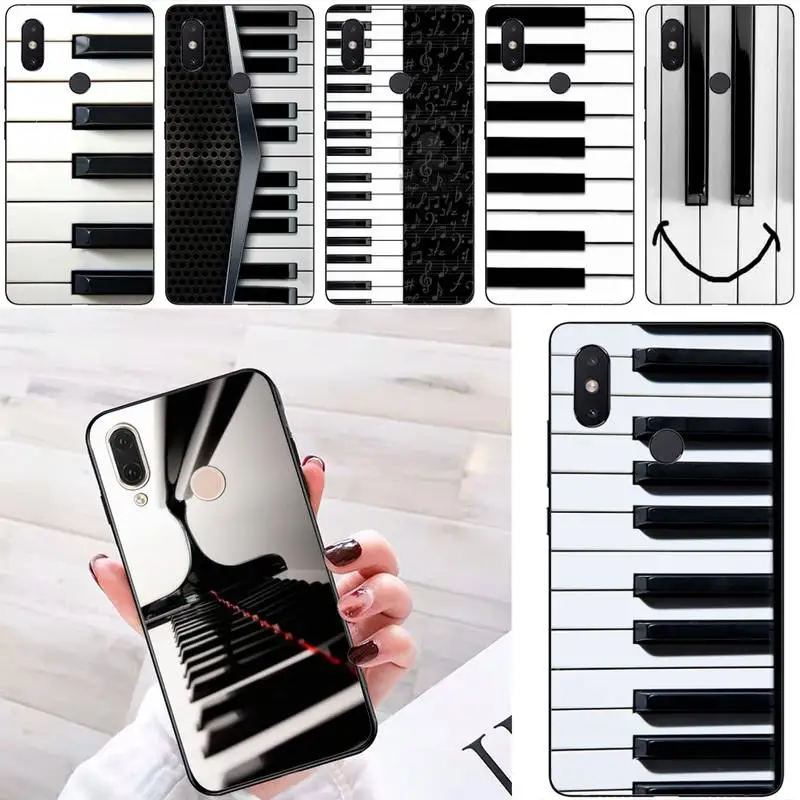 

Piano Blank Grid Phone Case For Redmi 9A 8A 7 6 6A Note 9 8 8T Pro Max Redmi 9 K20 K30 Pro Black Silicone Soft TPU Case