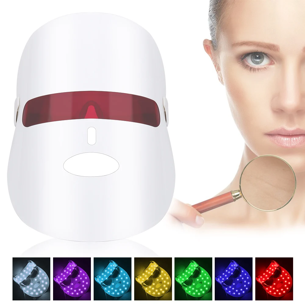 

Facial Photon Therapy LED Mask 7 Color Red Light LED Face Mask for Healthy Skin Care Rejuvenation Collagen Anti Aging Wrinkles
