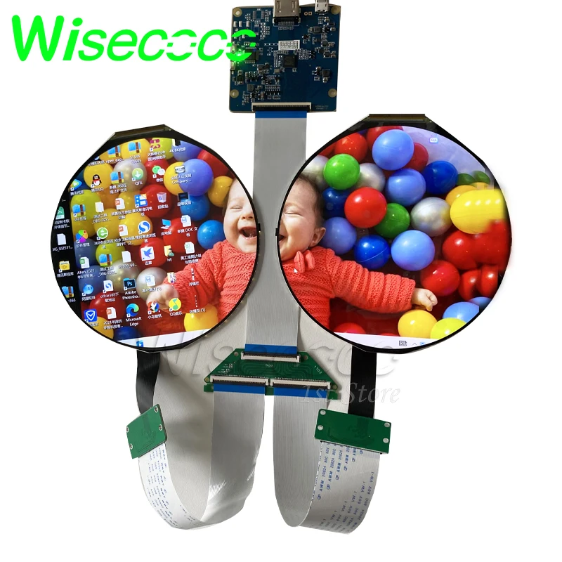 

Wisecoco 5 Inch Round LCD Display Circle IPS Screen MIPI Driver Controller Board 2160*1080 For Raspberry Pi 3 3B+
