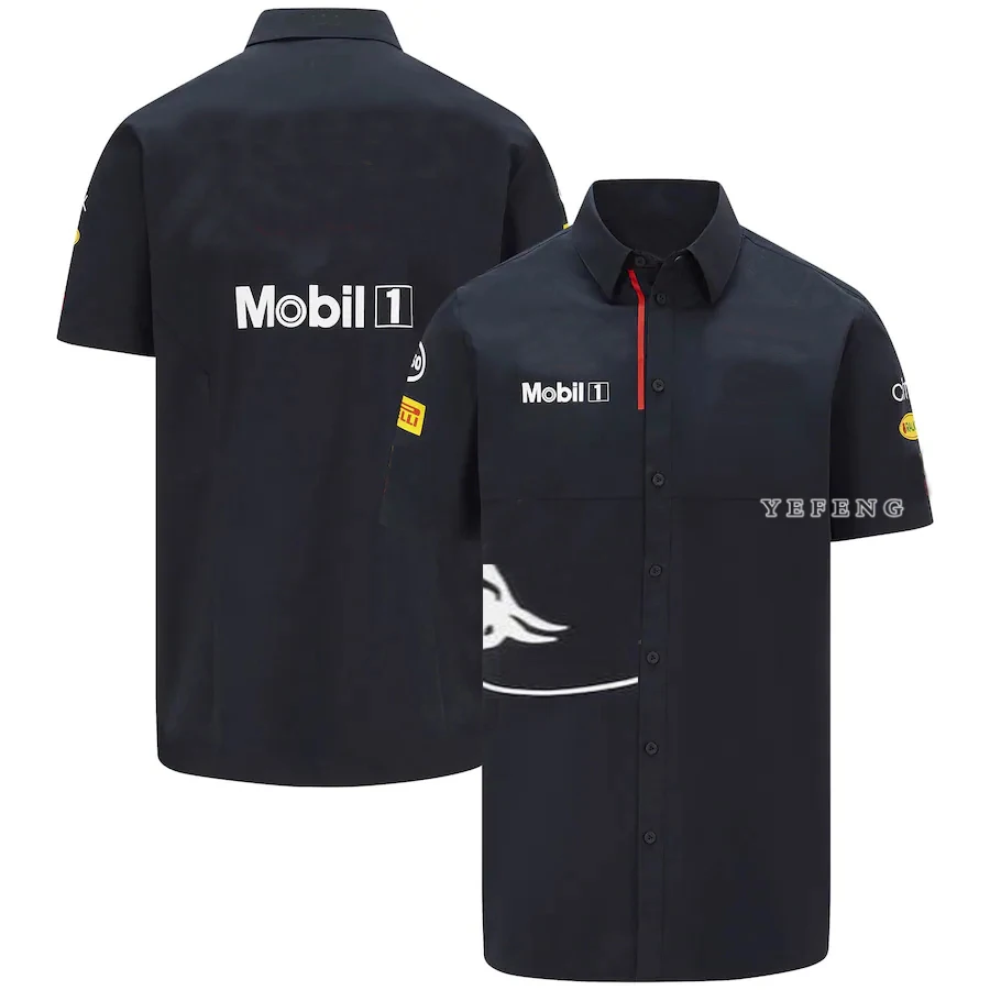 

For Honda Red Color Bull F1 Racing Team Motorsport Outdoor Quick-Drying Sports Jersey Riding Buttons Polo Lapel Shirt
