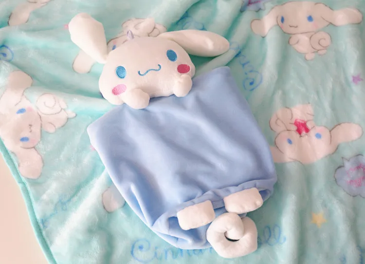Kawaii Cinnamoroll плюшевое одеяло с большими ушами, Набивная игрушка собака, милая кукла, сохраняющая тепло зимой для малышей, детей, рождественские подарки
