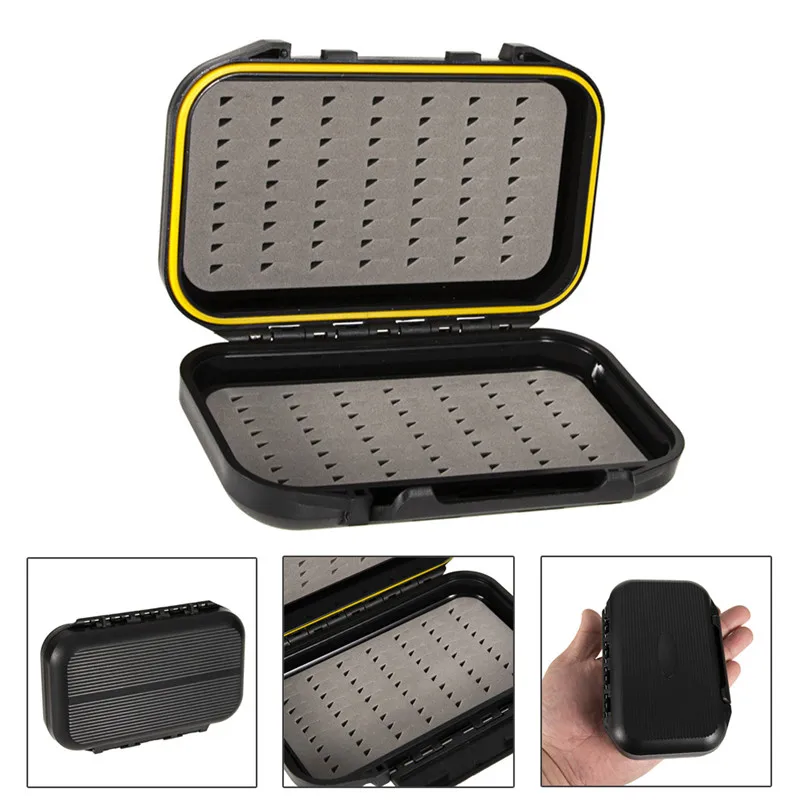 

Portable Waterproof Fly Fishing Lures Bait Trout Flies Storage Box Case Container Double Sided Hooks Holder