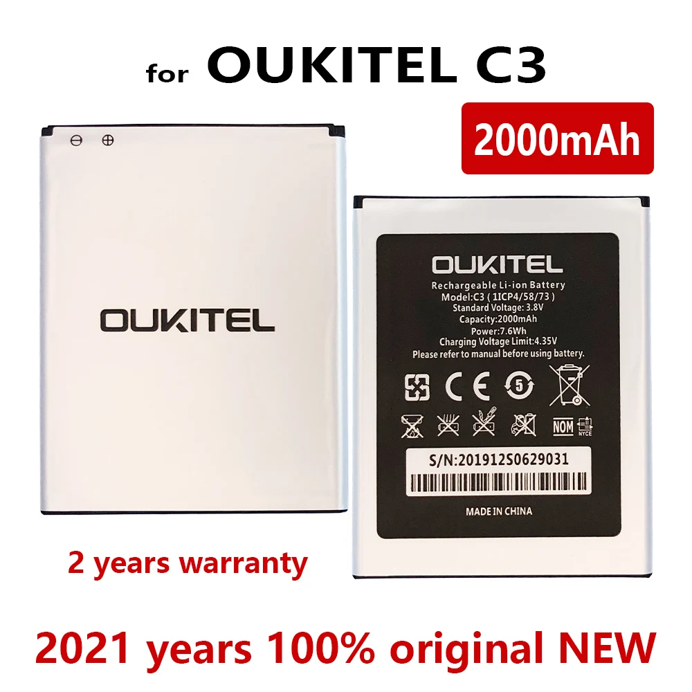 100% оригинальный сменный аккумулятор для OUKITEL C3 C5 PRO / C8 K4000 S68 U7 PRO/U7 Plus/U22 батареи Bateria
