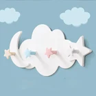 Симпатичный настенный крючок для двери с облаком, звездой, луной, держатель-вешалка для ванной и спальни, украшение для дома