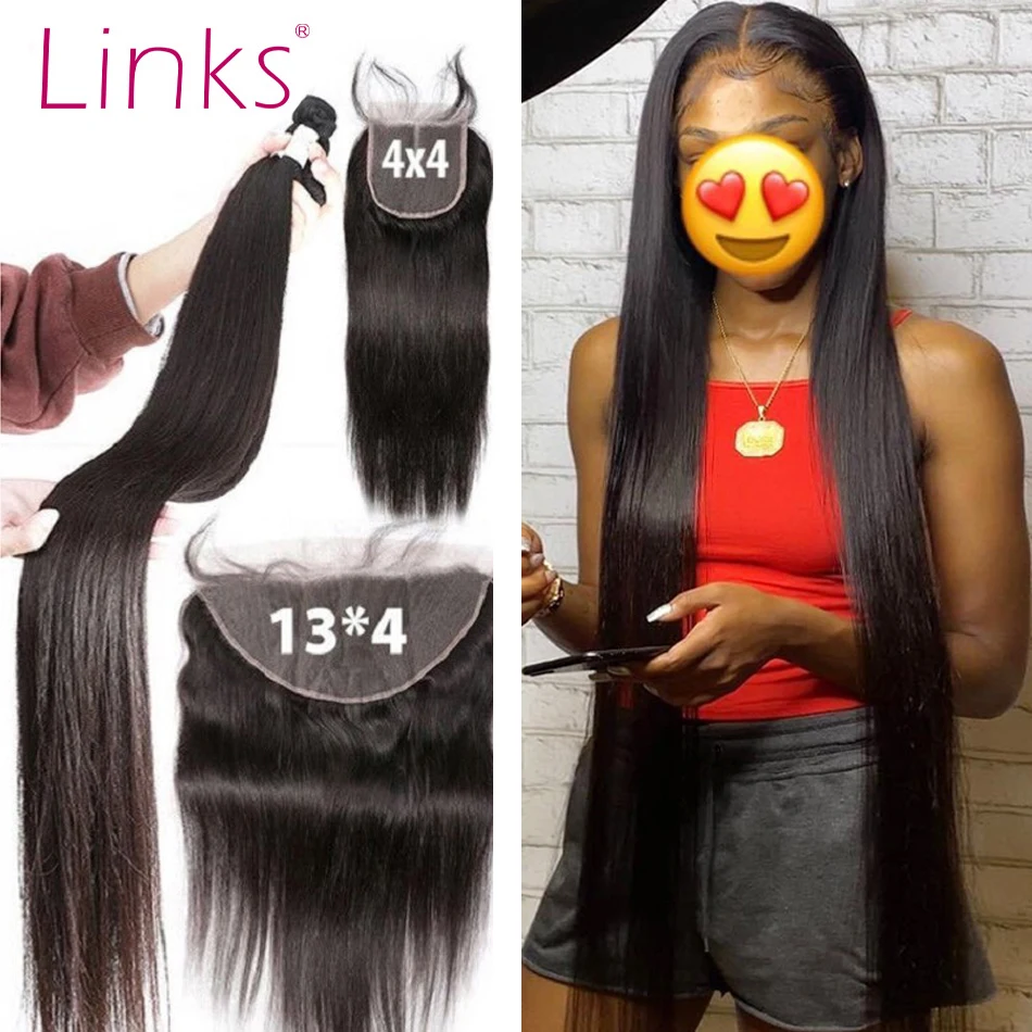 Бразильские пряди из 100% человеческих волос 3 4 с фронтальной сеткой 30 40 дюймов