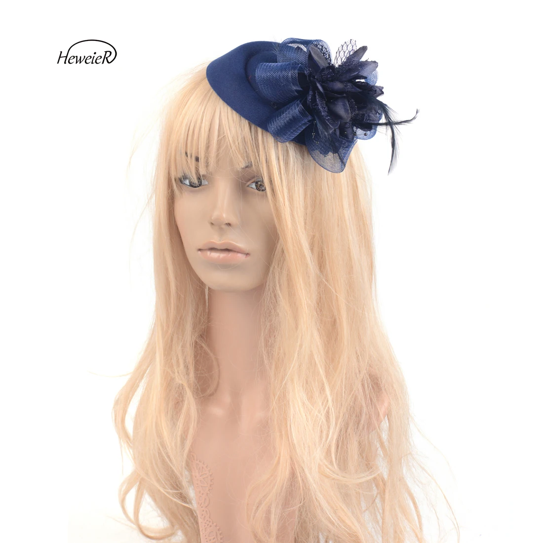 

Lady Women Pillbox Derby Hat Fascinator Flower Feather Mesh Hair Clip Headwear Bridal Wedding Party Accessories Handmade Gift