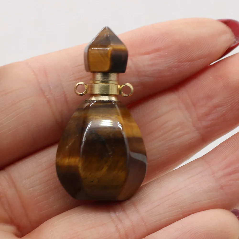 Натуральные камни подвеска в виде бутылочки парфюма многоугольника Quartzs