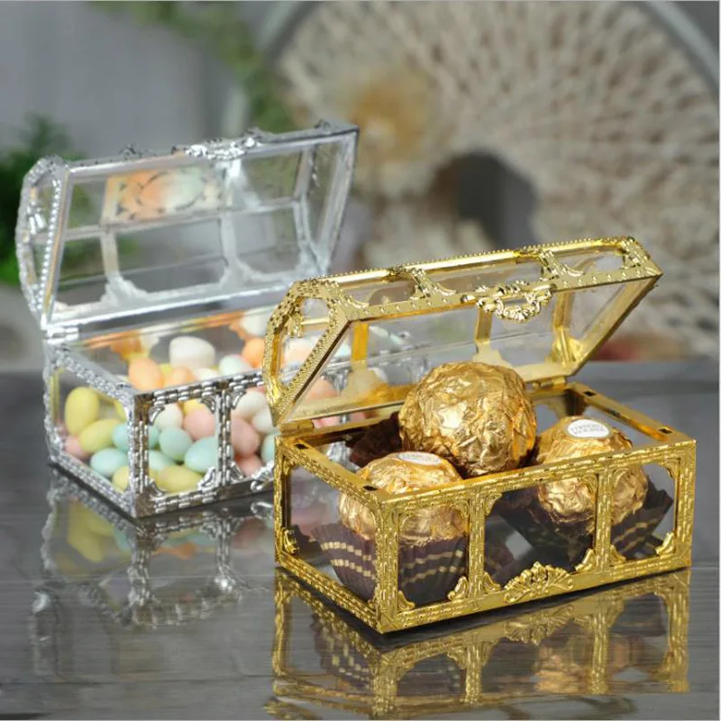 20 штук/16 шт. Топ Класс большой Размеры Treasure Box Роскошные золотые прозрачный