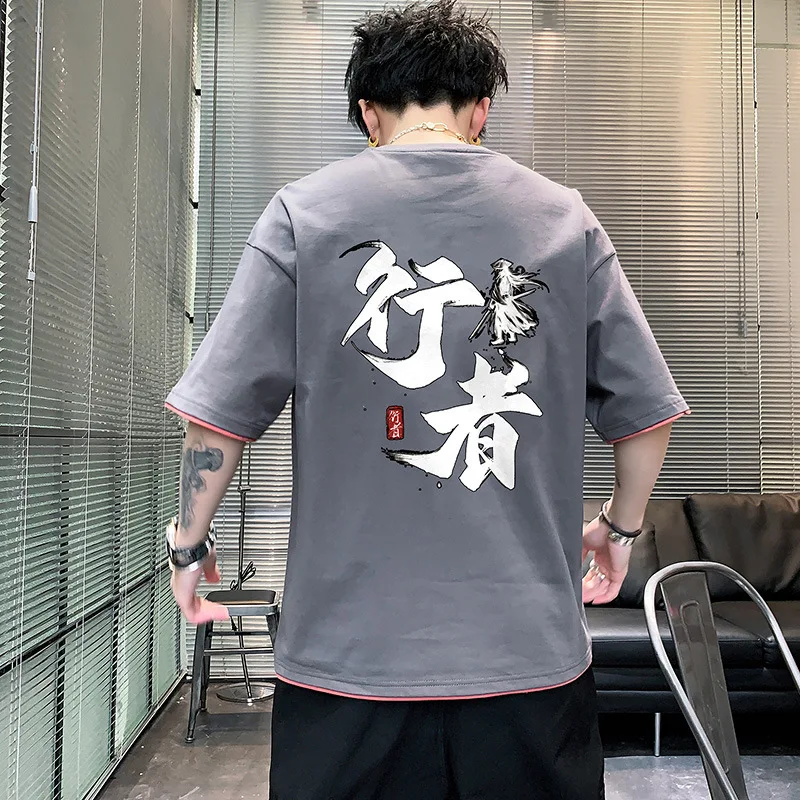 

6XL Men's T-shirt Oversized Cotton Printing Short Sleeves Mens Tshirt Summer Plus Size Streetwear Men T Shirt Clothing