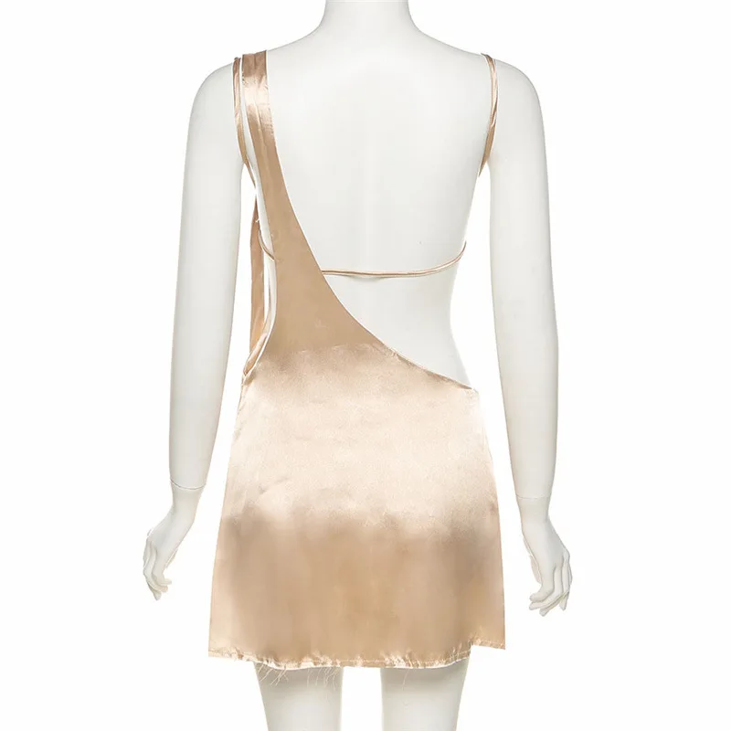 

Satin Irregular Two Piece Set Women Skirt Crop Top Shorts Sets Sexy Beach Vacation Outfits Summer 2021 C96-CC12