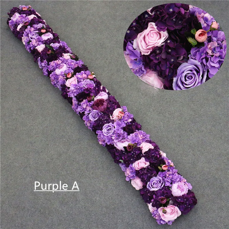 Purple A 1 м/2 м искусственные цветы, орхидеи, Декор строк, вечерние, свадебные декорации, железный Стенд АРКА, дорога, свинец, Глициния, роза, пион, Орхидея, ряд - Цвет: Purple A