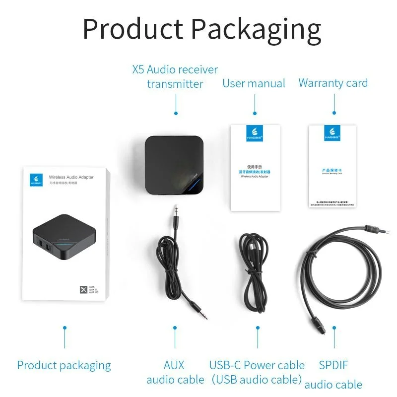 

hot CSR8675 Bluetooth 5.0 2 in 1 Transmitter Receiver Fiber Optic Bluetooth Adapter aptX HD audio 3.5mm for TV/Headphone/Car/PC