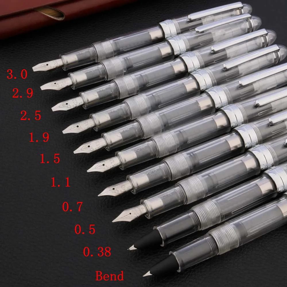 

High Quality 992 Fountain Pen Transparent White SPIN Duckbill Gothic Parallel Flat Tip Calligraphy School Office Stationery