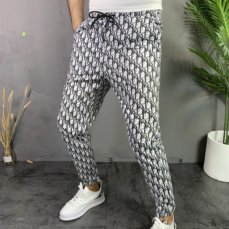 

Summer Leggings spirit boy net red pants men's youth trend Capris Leggings versatile print Harem Pants