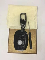 black leather car remote key case fobs cover holder for mercedes benz