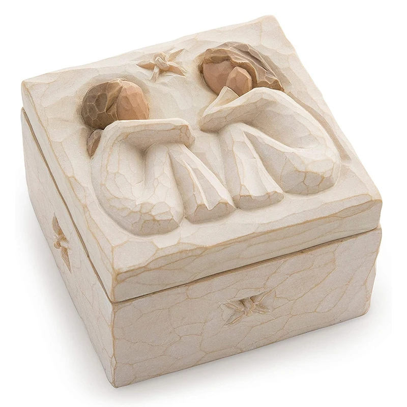 

Sculpted Hand-Painted Keepsake Box Inside the Bottom of Box Reveals a Message of Love and Friendship