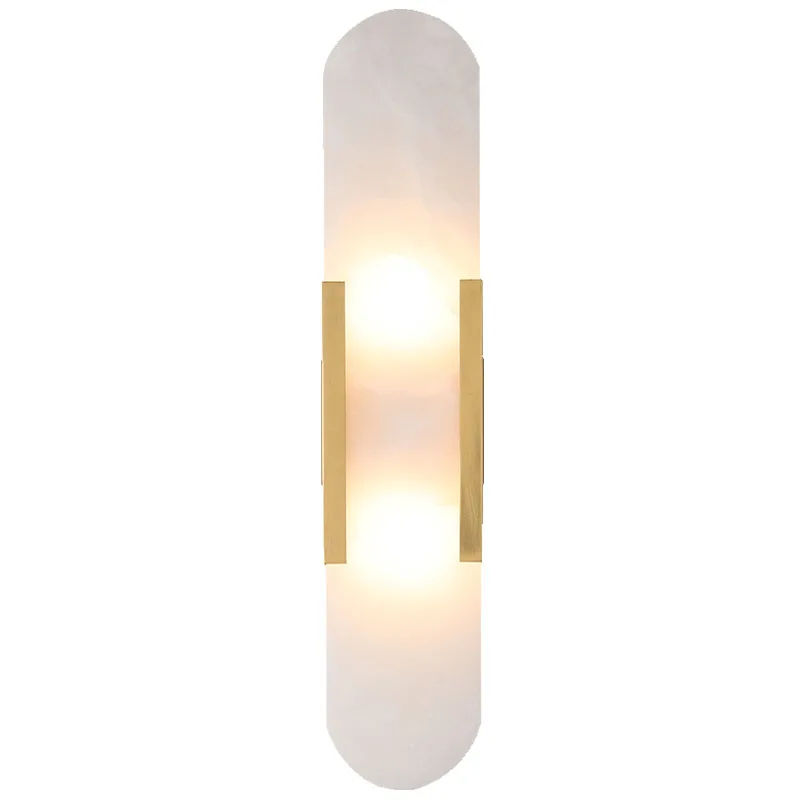Lámpara de pared de mármol Natural español, candelabro de cobre de montaje en superficie, estilo nórdico, Simple, dorado/negro, para sala de estar, dormitorio, escaleras
