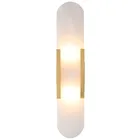 Настенный светильник из натурального мрамора, в скандинавском стиле, простой медный светильник золотогочерного цвета для гостиной, спальни, коридора, лестницы, поверхностное крепление