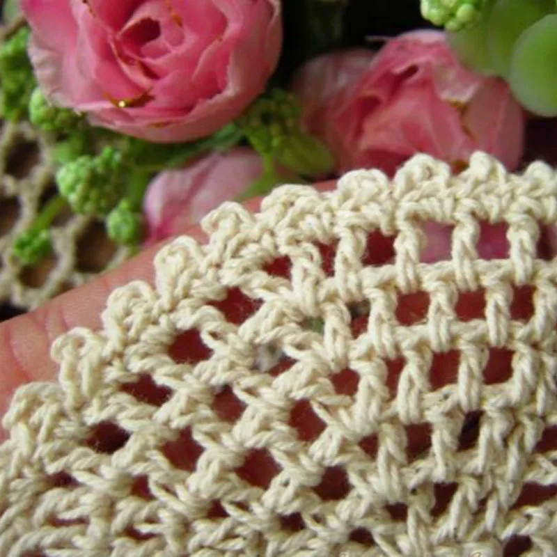 Современная хлопковая подстилка для вязания крючком Рождественская круглая