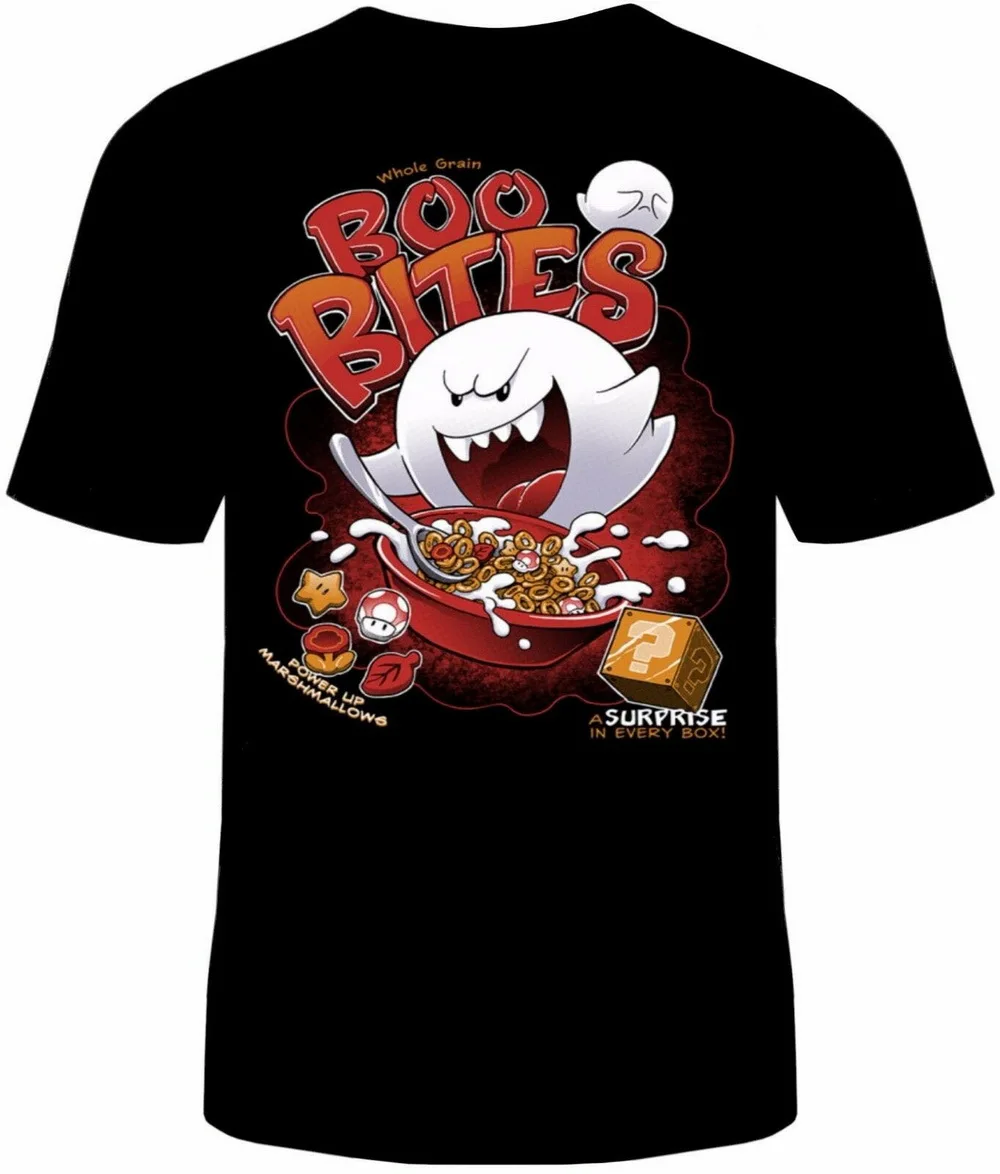 Новая хлопковая футболка унисекс с принтом призрак на Хэллоуин для nintendo Boo bite cereal