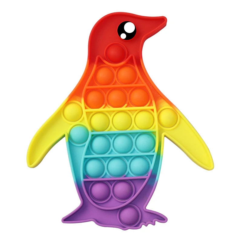 

Rainbow Penguin Bubble Fidget Toys Family Children Interactive Hand Games Decompression Sensory Tools Bundle Stress Relief