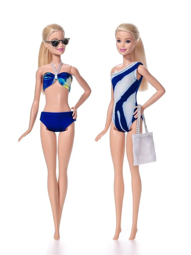 Кукольная одежда пляжная два купальника и сумка для куклы Барби набор одежды