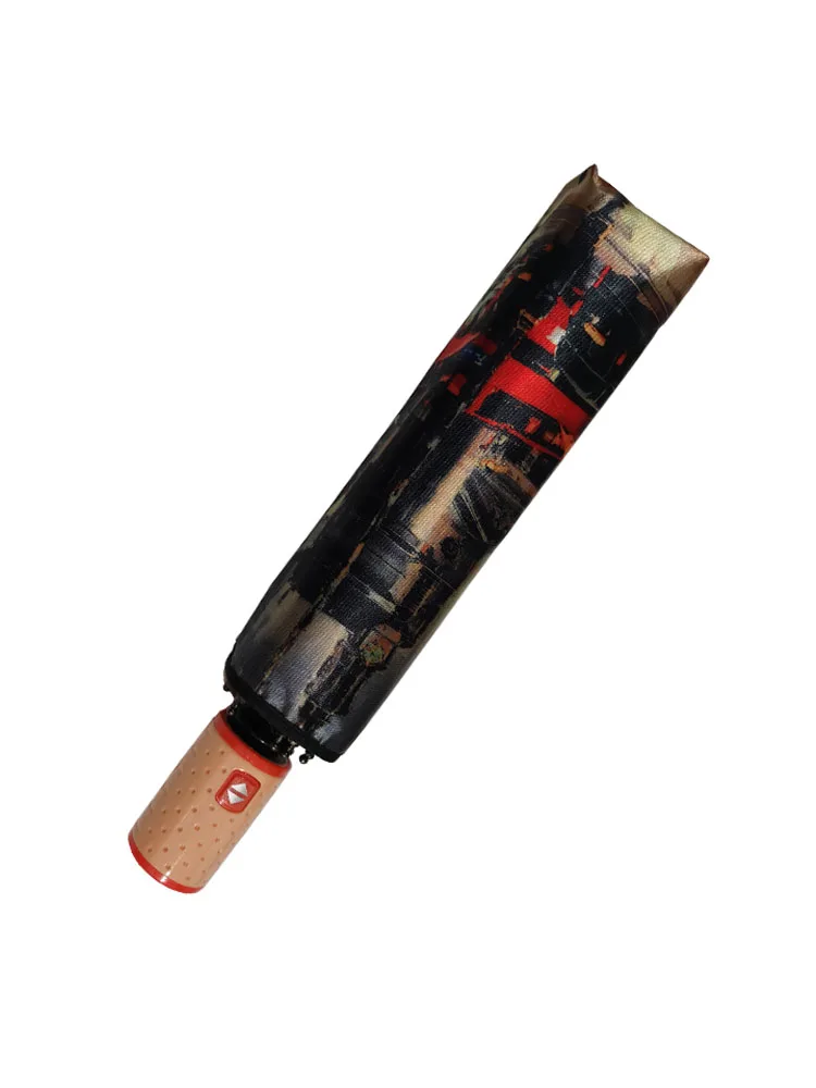 

Umbrella Rain Women Strong Frame Outdoor Windproof Waterproof Paraguas Fashion Female 3folding 23"9k Popular Oil Painting