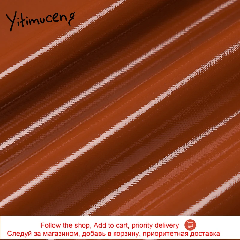 

Yitimuceng Mini Pu Dress Women Black Sleeveless Party Sexy Skinny Lady Brown Zipper Short Dresses Streetwear 2021 Summer Fashion