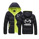 Новинка, мужской пуховик с логотипом автомобиля Mazda на заказ, теплая куртка, Осень-зима, модные толстовки, облегающие пальто унисекс, мужская спортивная одежда, пальто на молнии