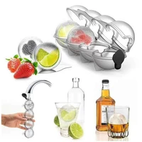4 cavity ball ice molds sphere round ball ice cube makers home bar party kitchen whiskey cocktail diy ice moulds