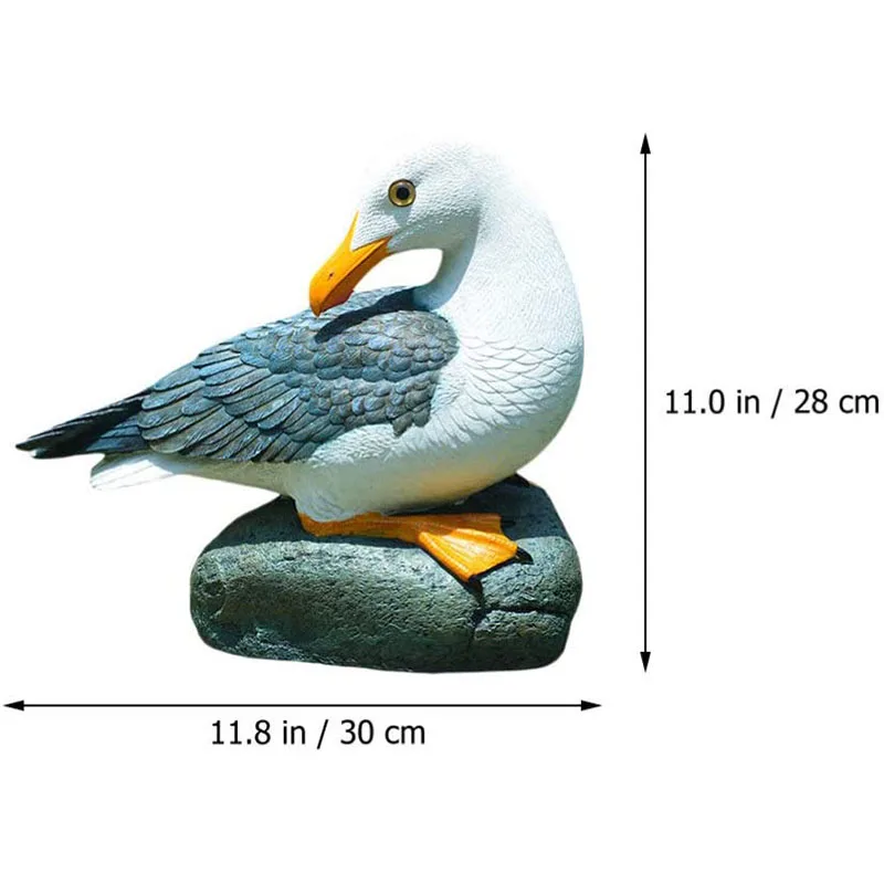 

Simulation Seagull Crafts Mediterranean Style Decoration Resin Ornaments Landscape Sculpture Sketch Bird