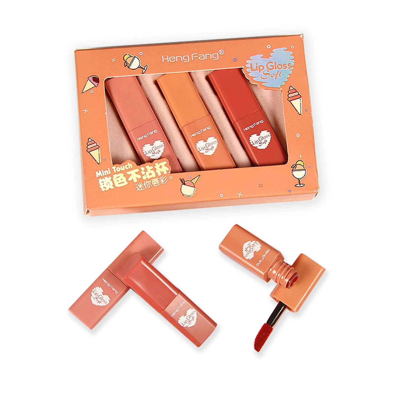 3 шт. набор стойких помад в стиле ретро паста цветной Блеск для губ водостойкая