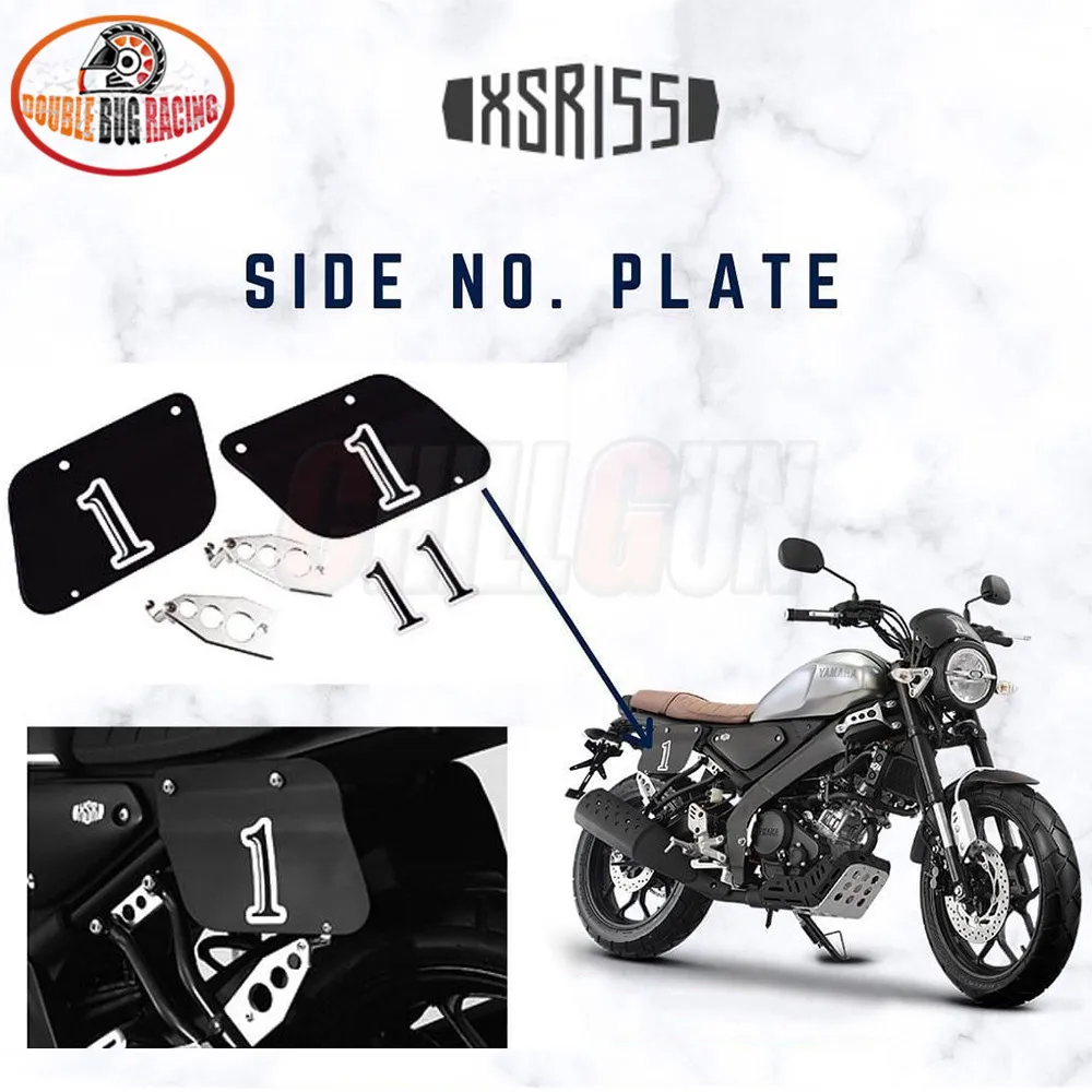 Аксессуары для мотоциклов Cafe Racer Flat BODY SAMPING SIDE NO. Номерной знак Черный YAMAHA XSR155 XSR 155