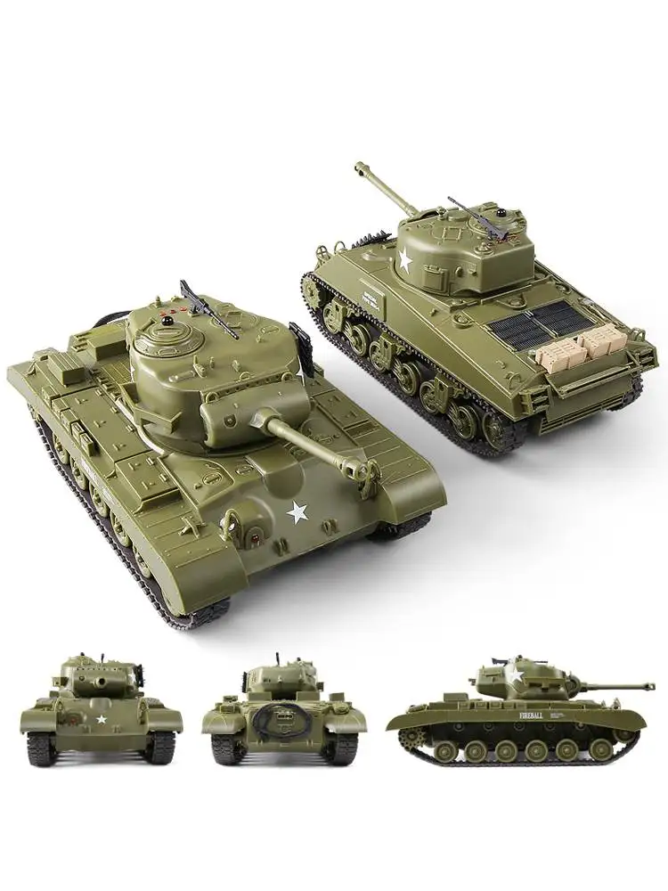 1/30 2,4G Радиоуправляемый Танк Шерман M4A3 M26 Pershing Боевой Военный танк детские игрушки, интерактивный Танк дистанционного управления для родителей и детей