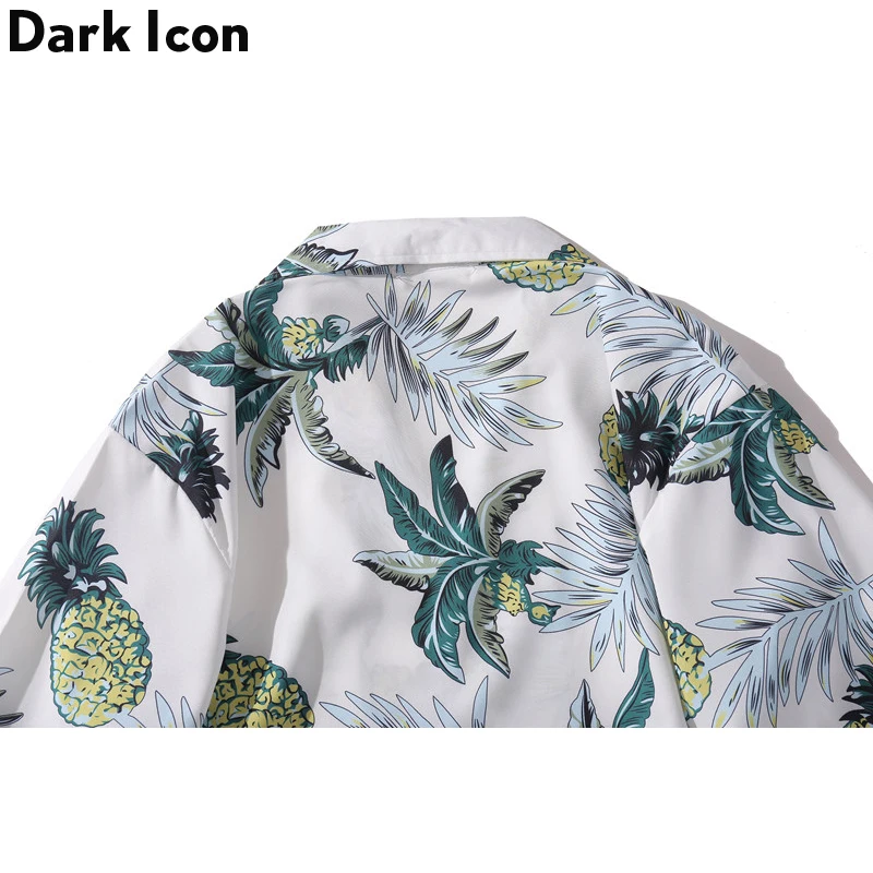 Винтажные Гавайские рубашки Dark Icon 2020 летние пляжные с принтом ананаса мужские