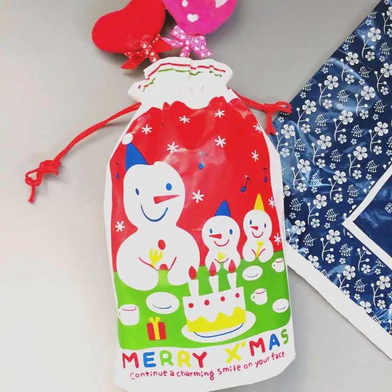 Рождественский пакет для упаковки подарка девочек с надписью Счастливого